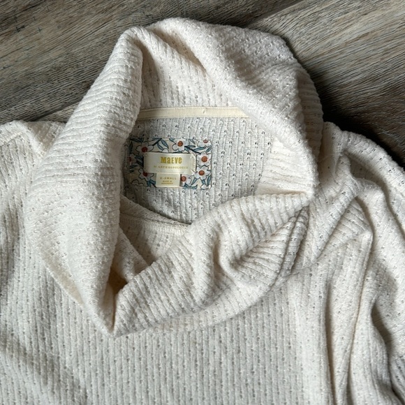 Anthropolgie top ivory baby doll size X Small wide neck Maeve brand - Picture 8 of 12